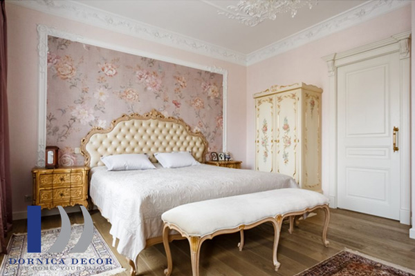 طراحی داخلی اتاق خواب در آپارتمان بعد از بازسازی به سبک کلاسیک